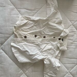 Women's Cream Button-Up Shorts